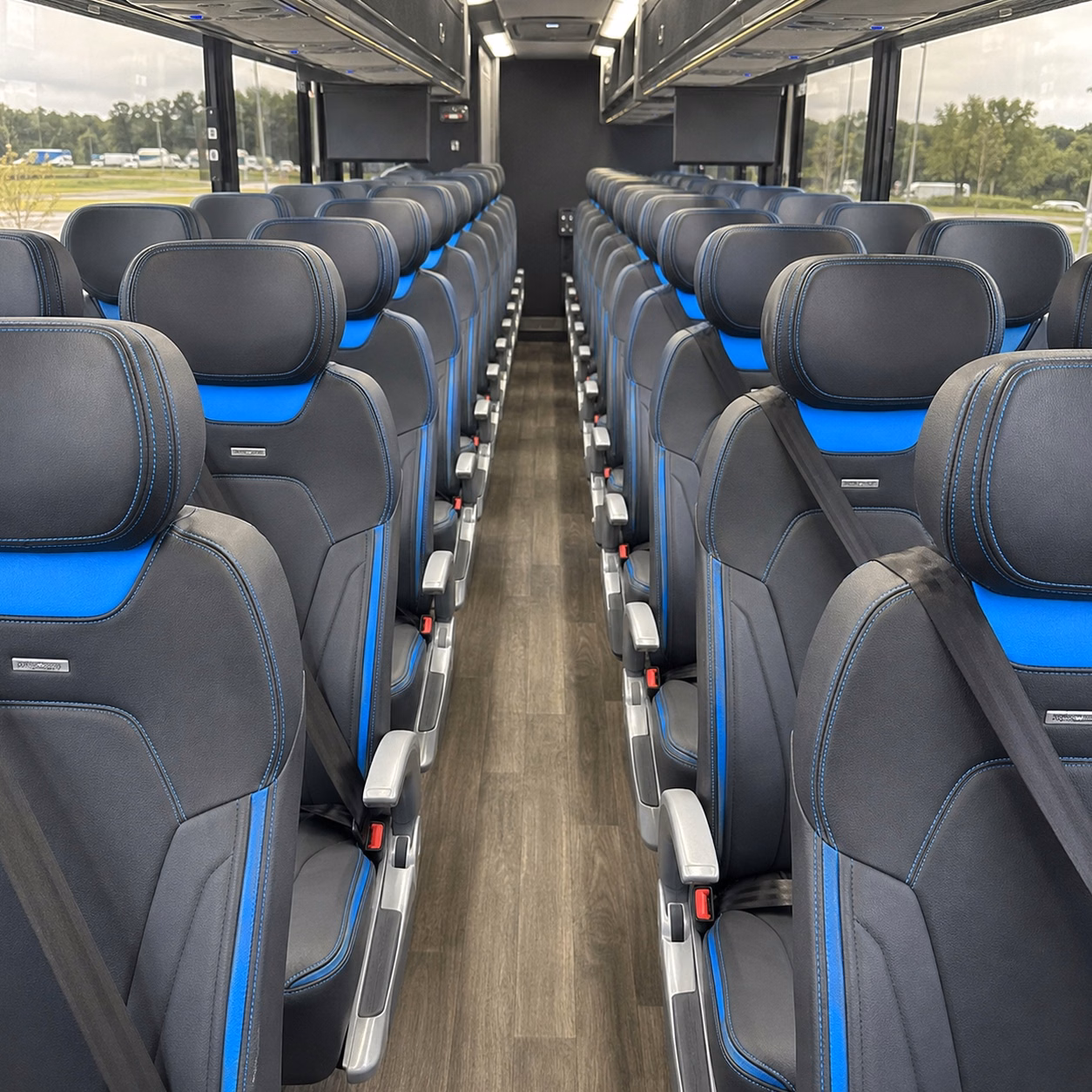 56 passenger charter bus interior